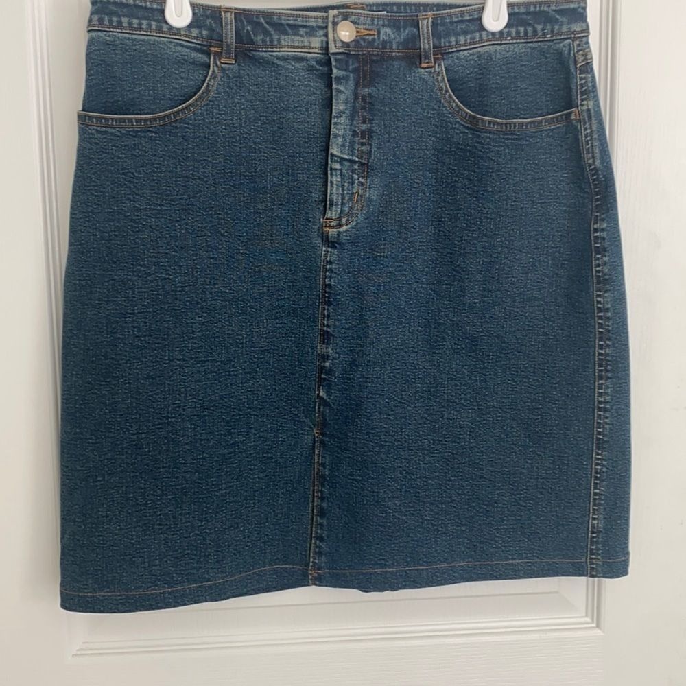 Halogen Mini Skirt Women's 12 Blue High Rise Stretch Casual Summer Y2K - Picture 3 of 11